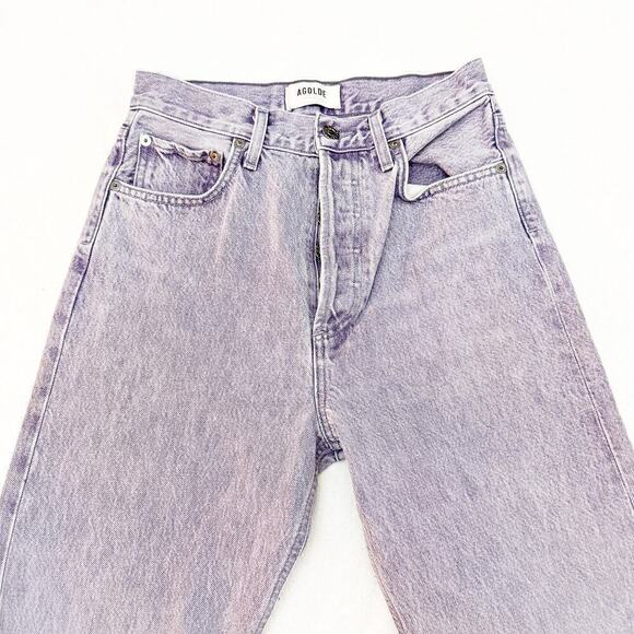 AGOLDE 90's Pinch Waist Purple Button Fly Denim Jeans A154-1325 Size 25 MINT - Picture 8 of 9